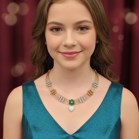 Emerald Heart Elegance rose gold neckless