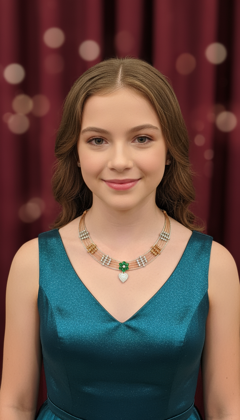 Emerald Heart Elegance rose gold neckless